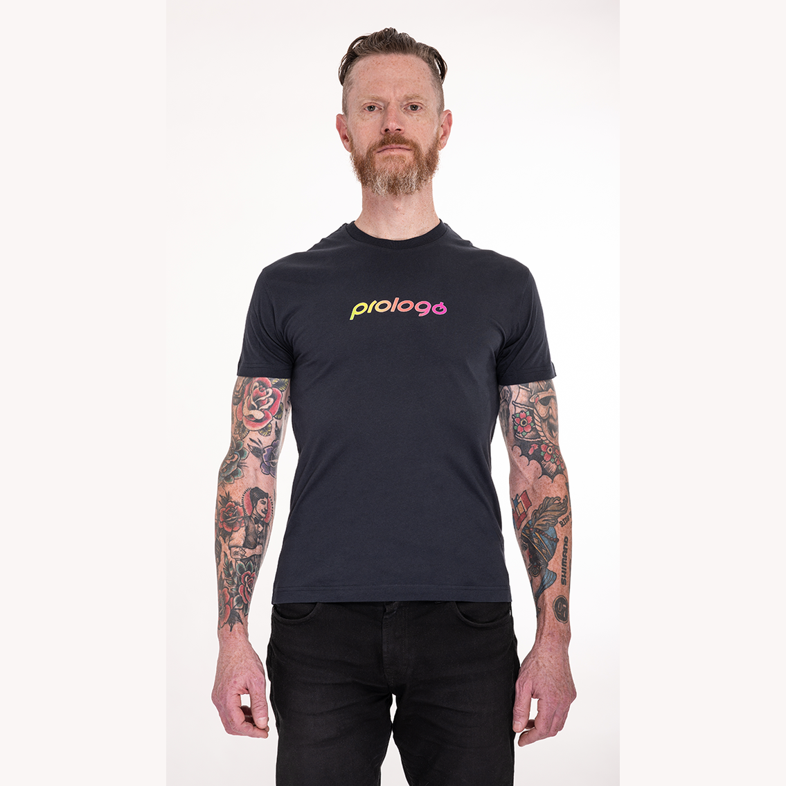 T Shirt Grey colorful logo