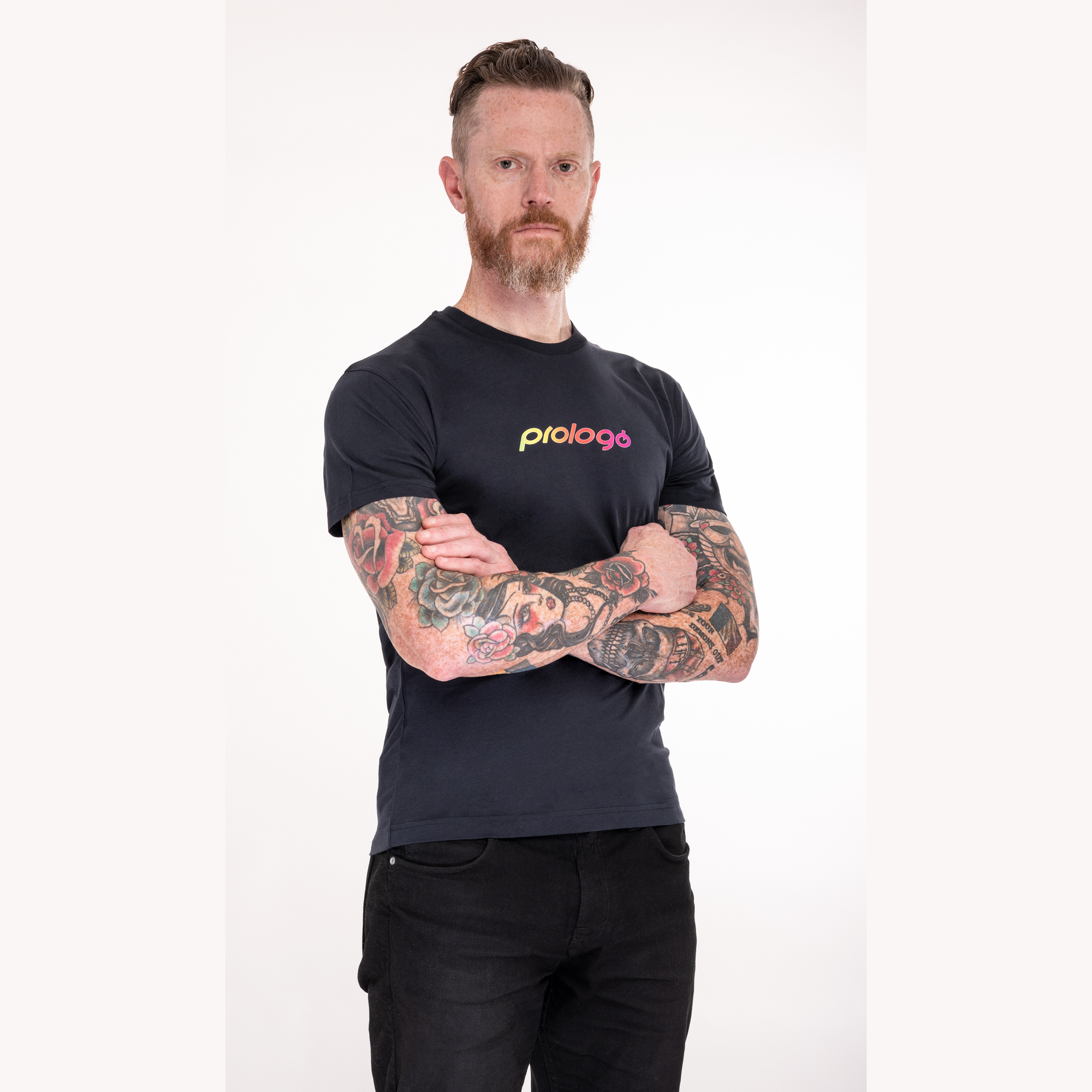 T Shirt Grey colorful logo