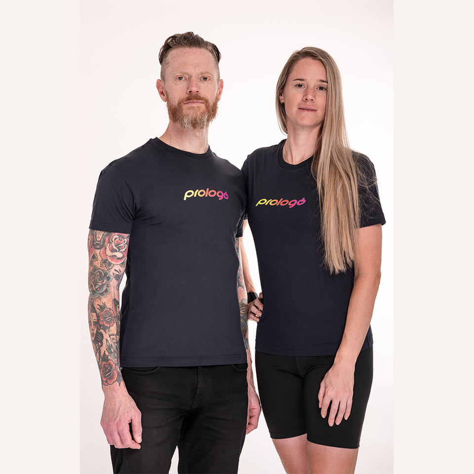 T Shirt Grey colorful logo